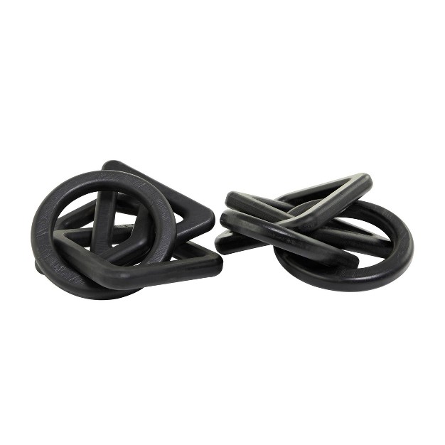 Set Of 2 Wood Chain Sculpture Black Cosmoliving By Cosmopolitan