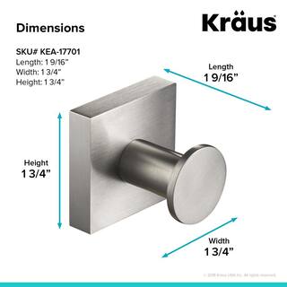 KRAUS Ventus Bathroom Robe and Towel Hook in Brushed Nickel KEA-17701BN