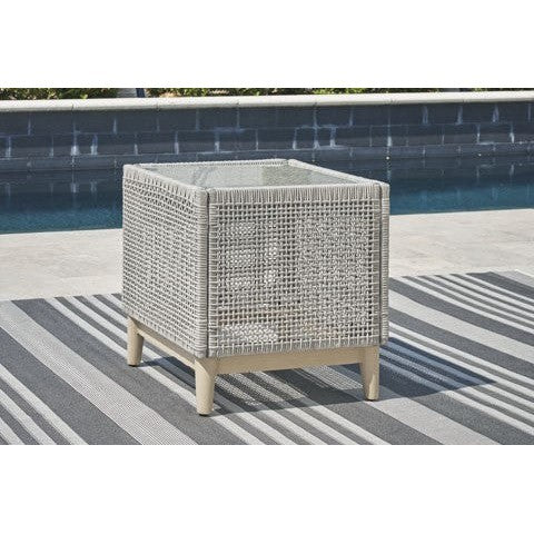 St Barts Open Weave  22 Square Side Table