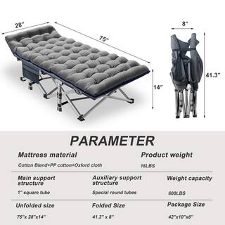 BOZTIY Folding Adult Sleeping Cot Double Layer Heavy-Duty Portable Office Camp Travel Vacation Green K16ZDC-18GRE