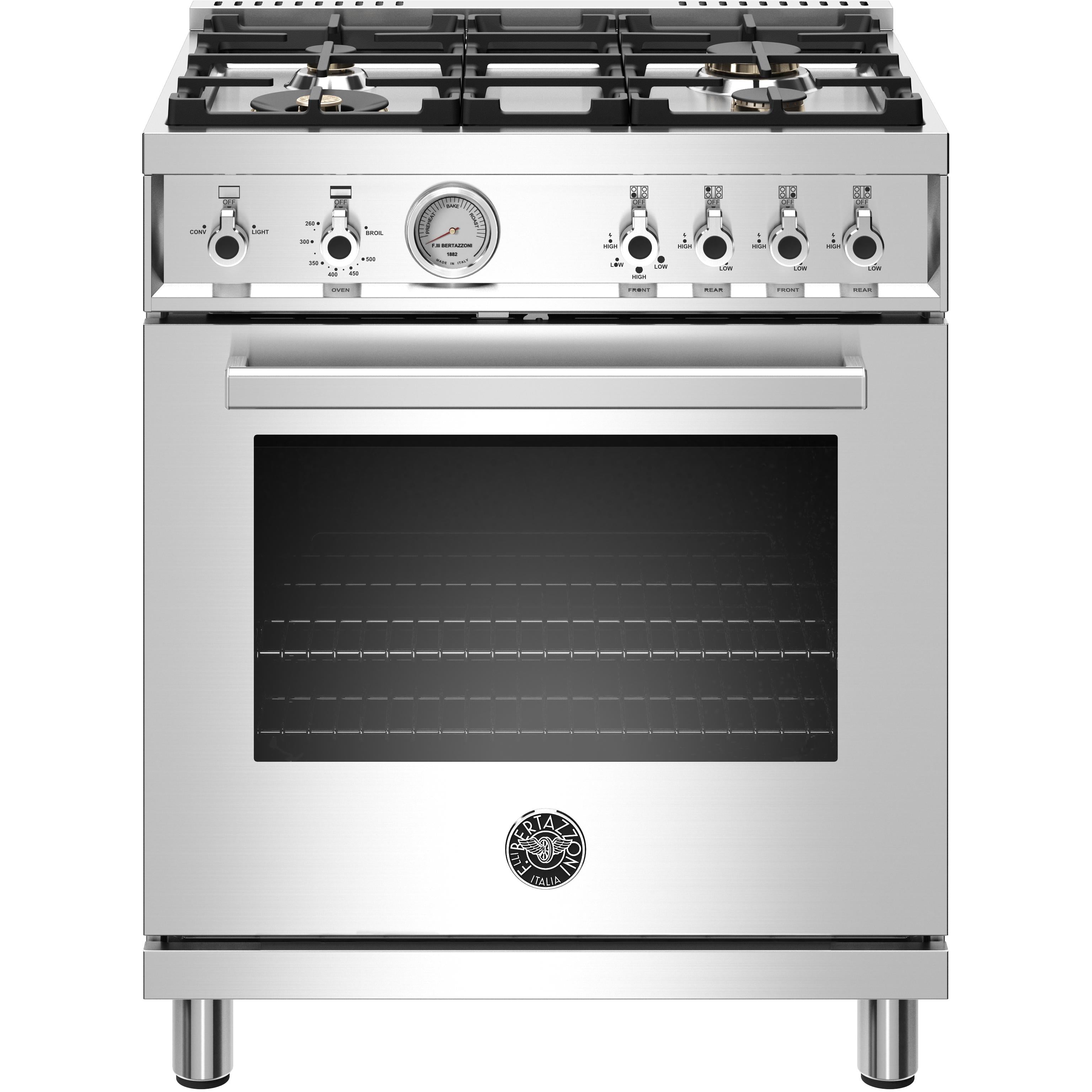 Bertazzoni 30-inch Freestanding Gas Range with Convection PROF304GASXT