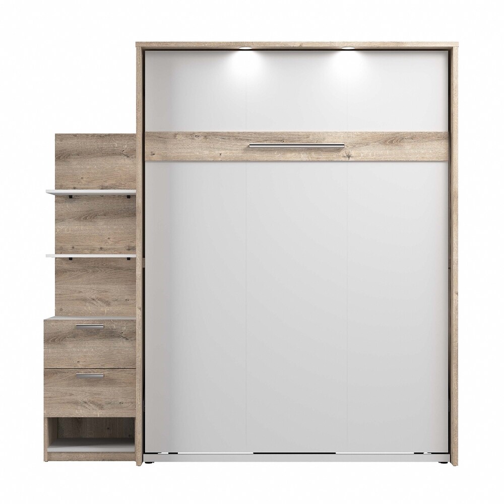 Cielo Queen Murphy Bed with Floating Shelves by Bestar