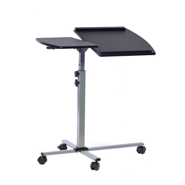 Graphite Rolling Adjustable Laptop Cart Side Table