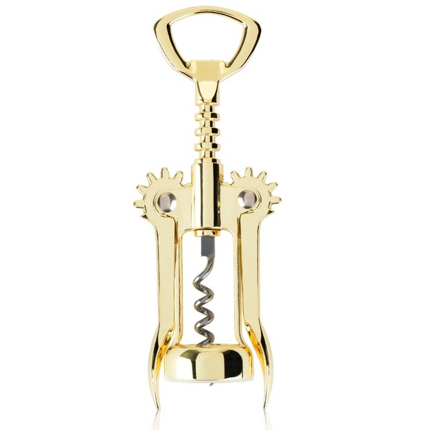 Viski Winged Corkscrew Wine Bottle Opener Gold Plated Finish Non stick Coated Worm