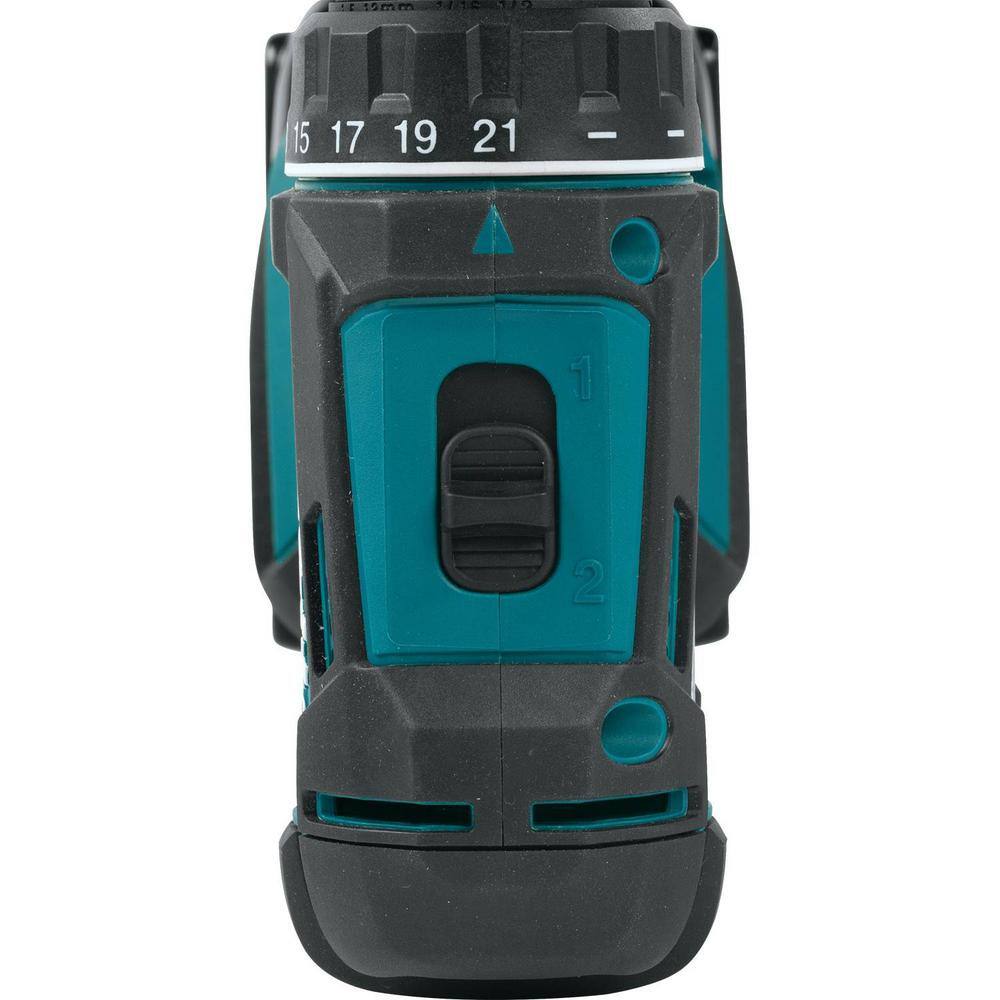 Makita 1.5 Ah 18V LXT Lithium-Ion Compact Cordless 12 in. Variable Speed Driver Drill Kit with Tool Bag XFD10SY