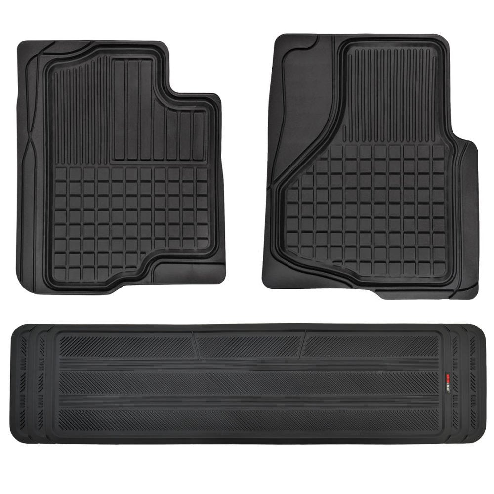 Motor Trend Custom Fit Car Floor Mats for Ford F 150 2009-2014 (Exact Fit) - Heavy Duty All Weather Rubber Mats， 3 Piece w/ Rear Liner