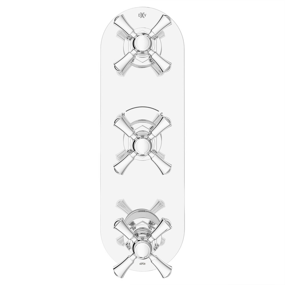 DXV Oak Hill 3 Handle Slim Valve with Cross Handles