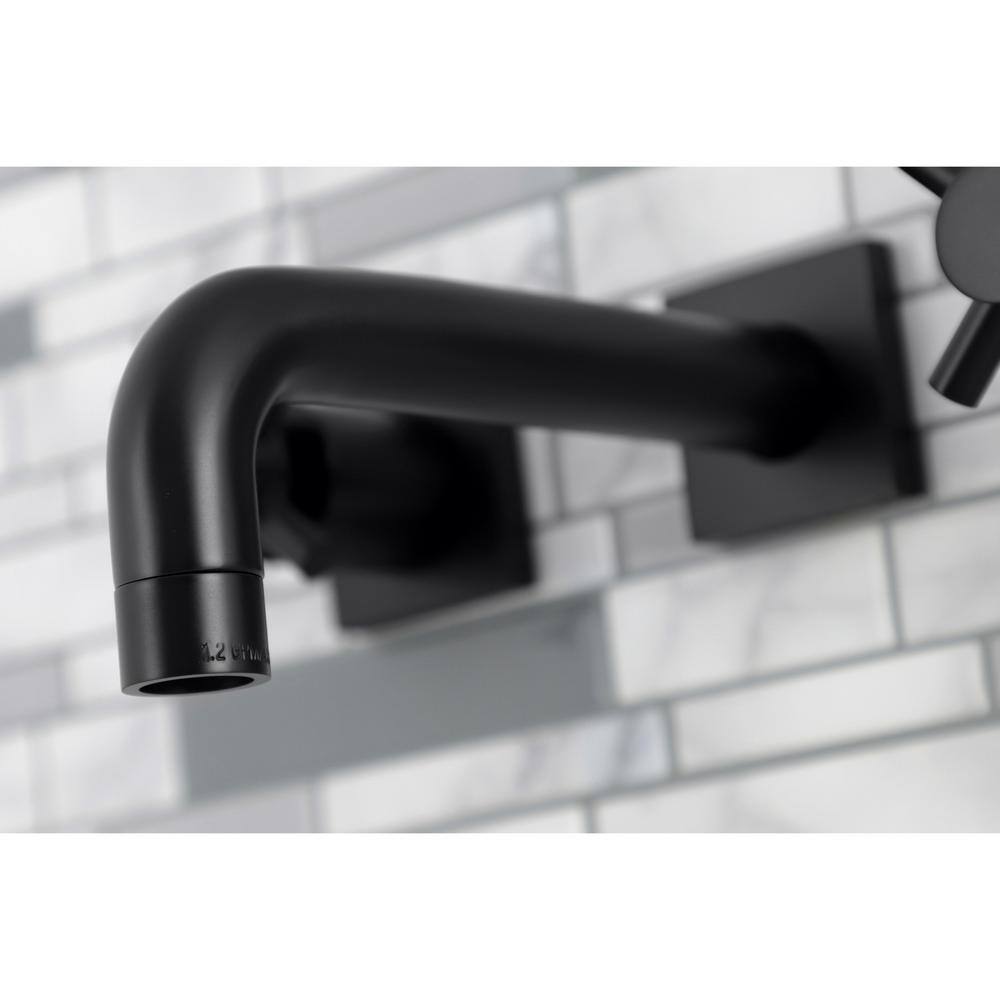 Kingston Brass Concord 2-Handle Wall Mount Bathroom Faucet in Matte Black HKS6120DX