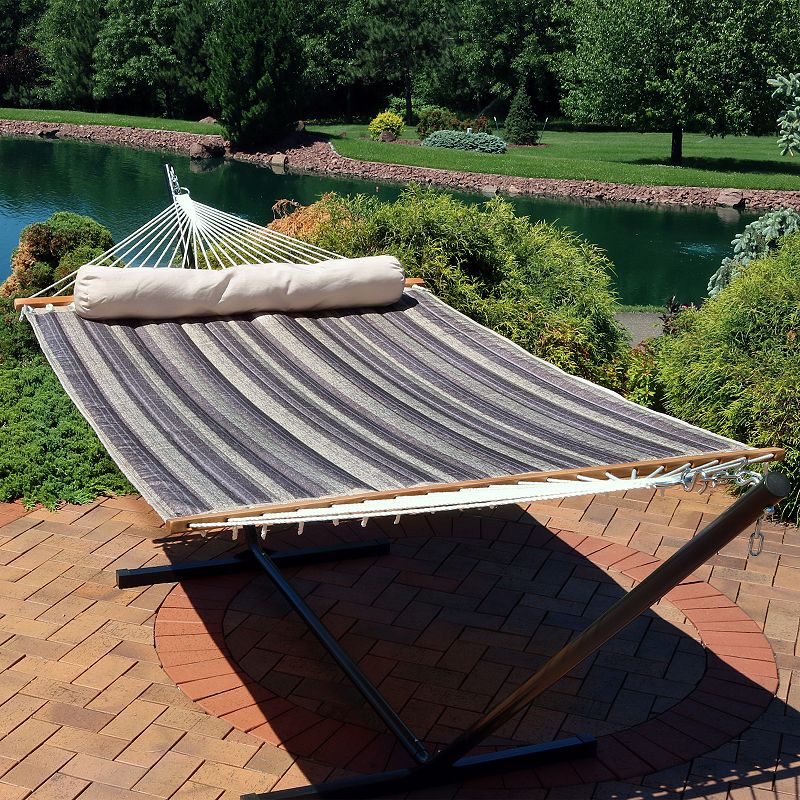 Sunnydaze Quilted Fabric Hammock With Spreader Bars