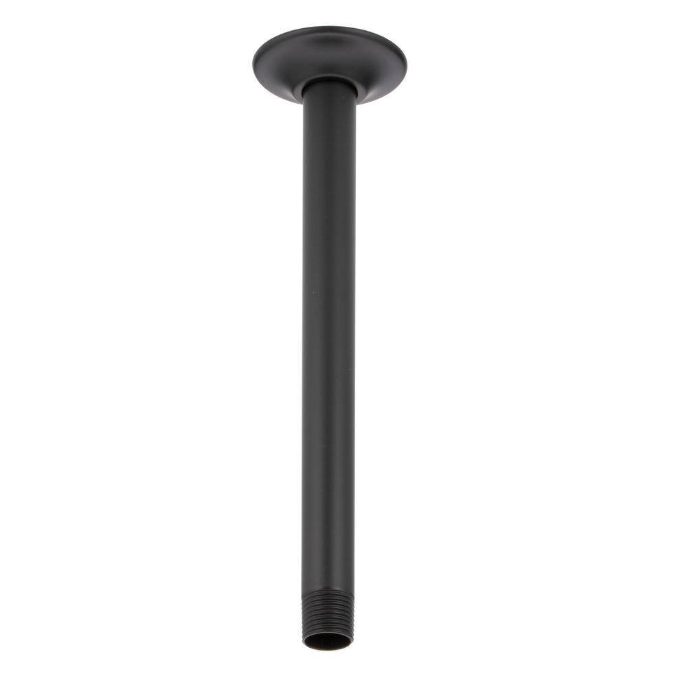 Delta 10 in. Ceiling-Mount Shower Arm and Flange in Matte Black U4999-BL