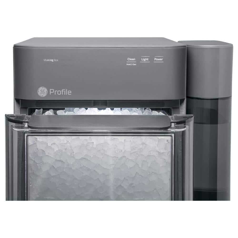 GE Profile Opal 24 lb Portable Nugget Ice Maker in Stainless Steel with Side Tank and WiFi connected