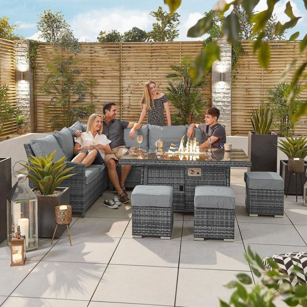 None 6 Piece Wicker Patio Conversation Set with Cushions