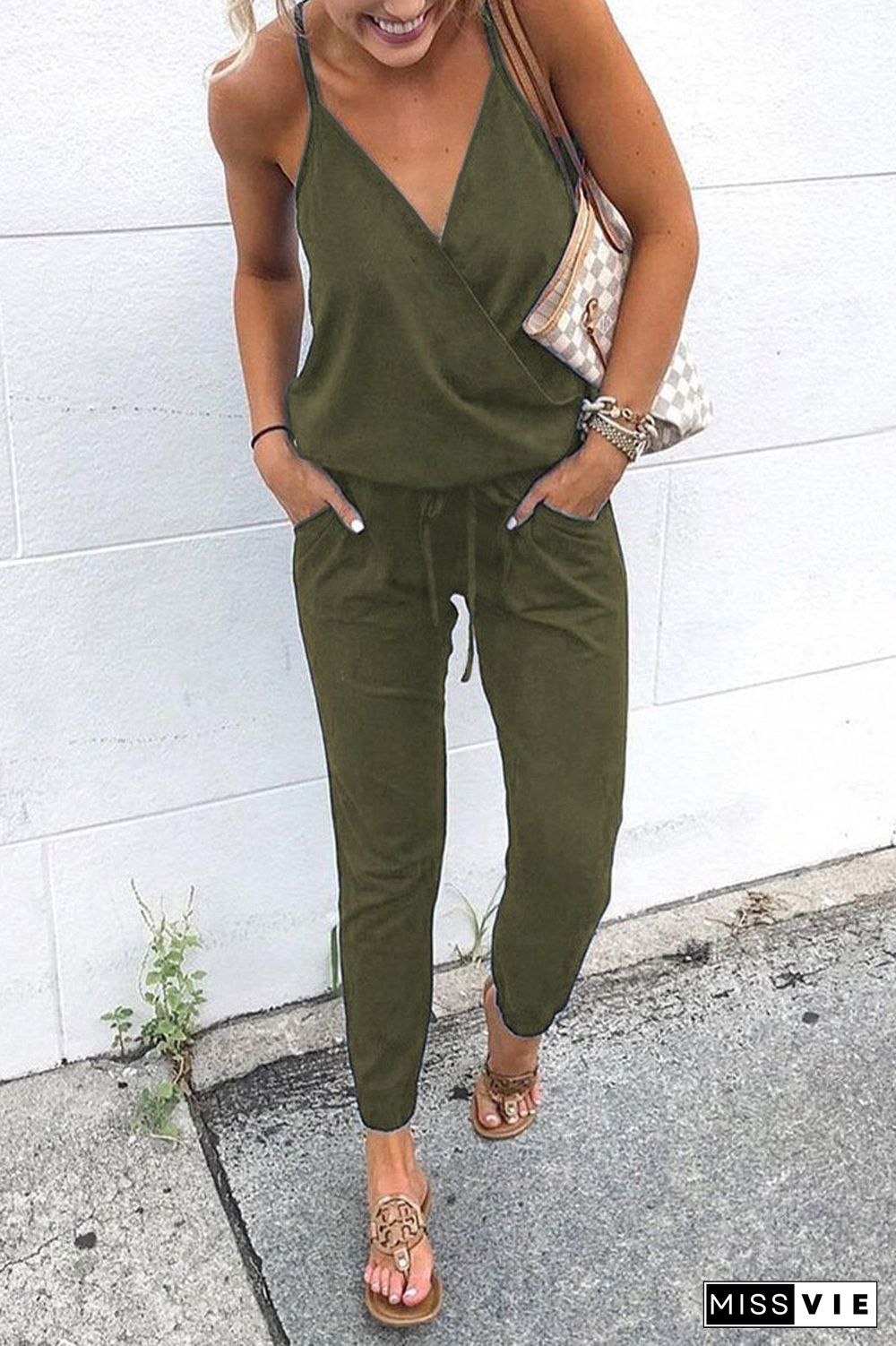 Sling V Neck Jumpsuit