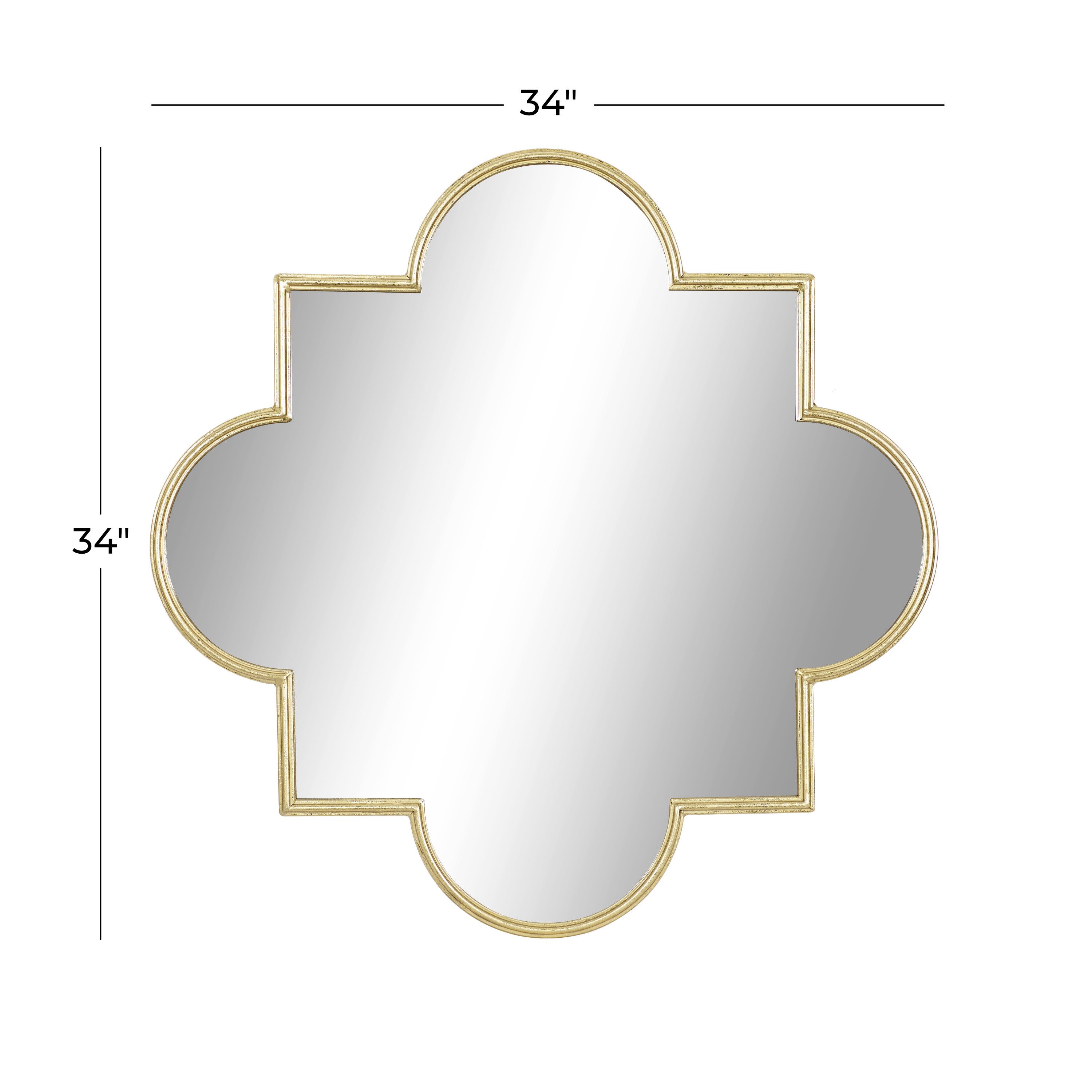 Gold Metal Contemporary Mirror 34quot x 1quot x 34quot