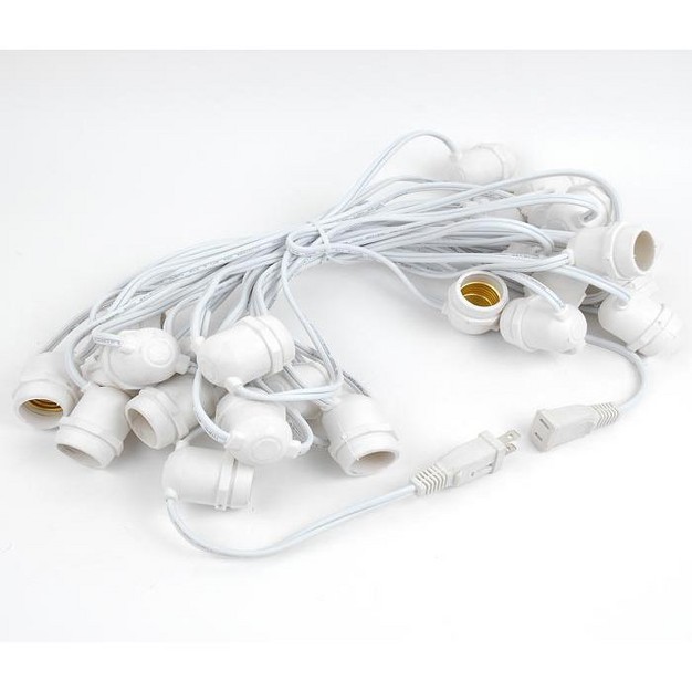 Novelty Lights Edison Outdoor String Lights With 25 In line Sockets White Wire 37 5 Feet