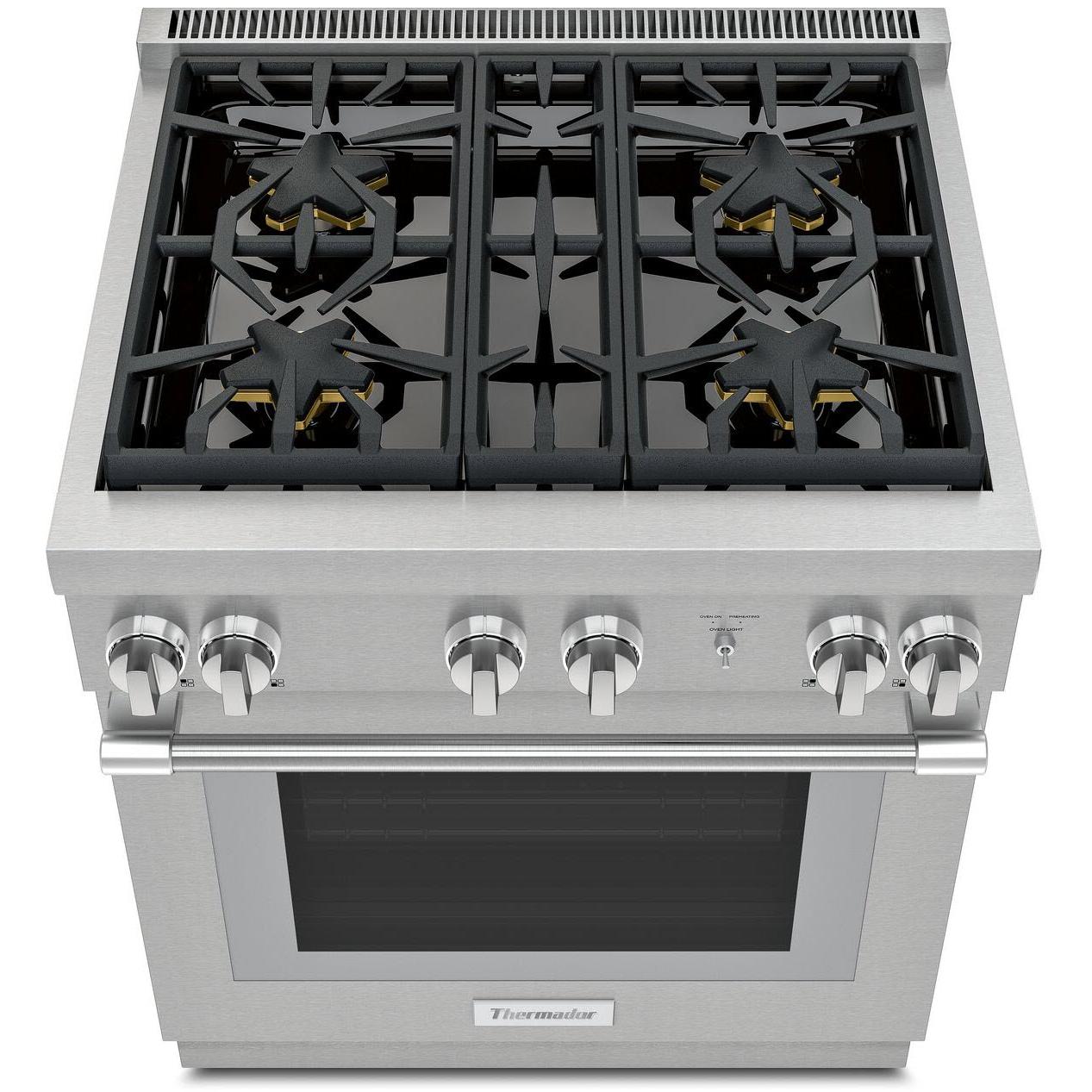 Thermador 30-inch Freestanding Gas Range with 4 burners PRG304WH