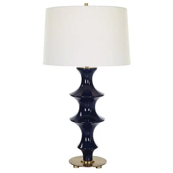 Uttermost Coil Sculpted Blue Table Lamp - 15 W X 28.75 H X 15 D (in)