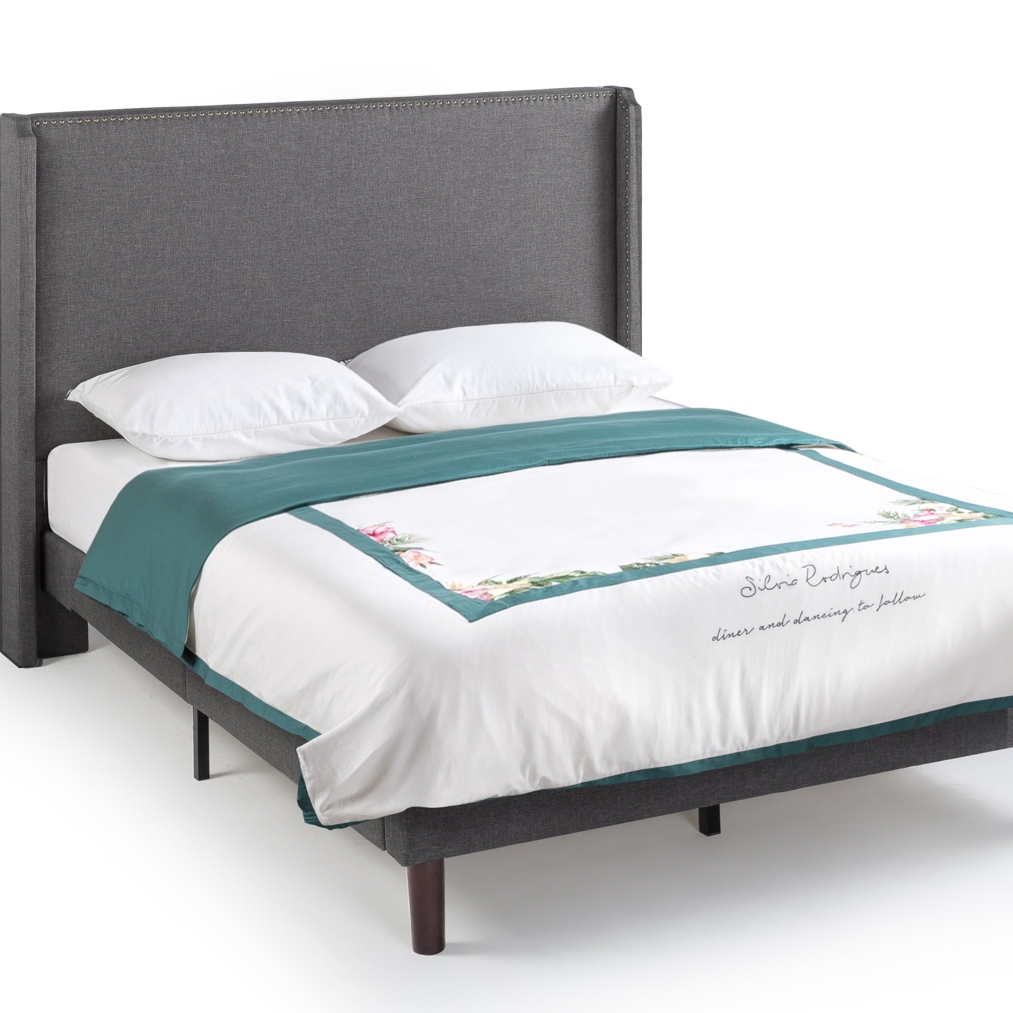 Zinus 51” Marcus Upholstered Platform Bed Frame, Full