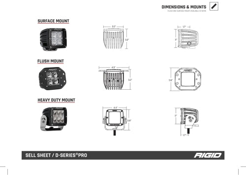 Rigid Industries Dually Flush Mount 60 Deg. Lens Lights - Set of 2 - 212513