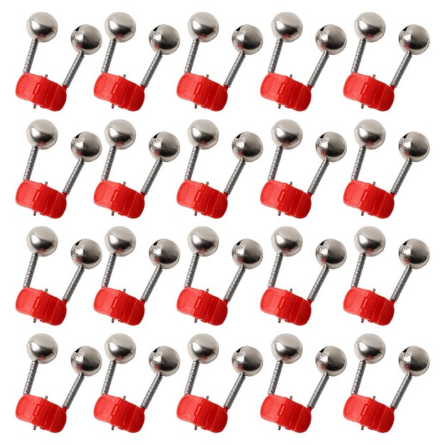 Unique Bargains Plastic Clamp Fishing Rod Bite Bait Alarm With Twin Bells Red Silver Tone 20 Pcs