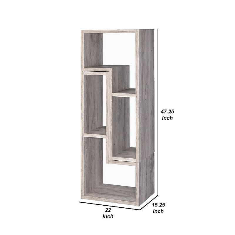 Modern Style Wooden Bookcase， Gray