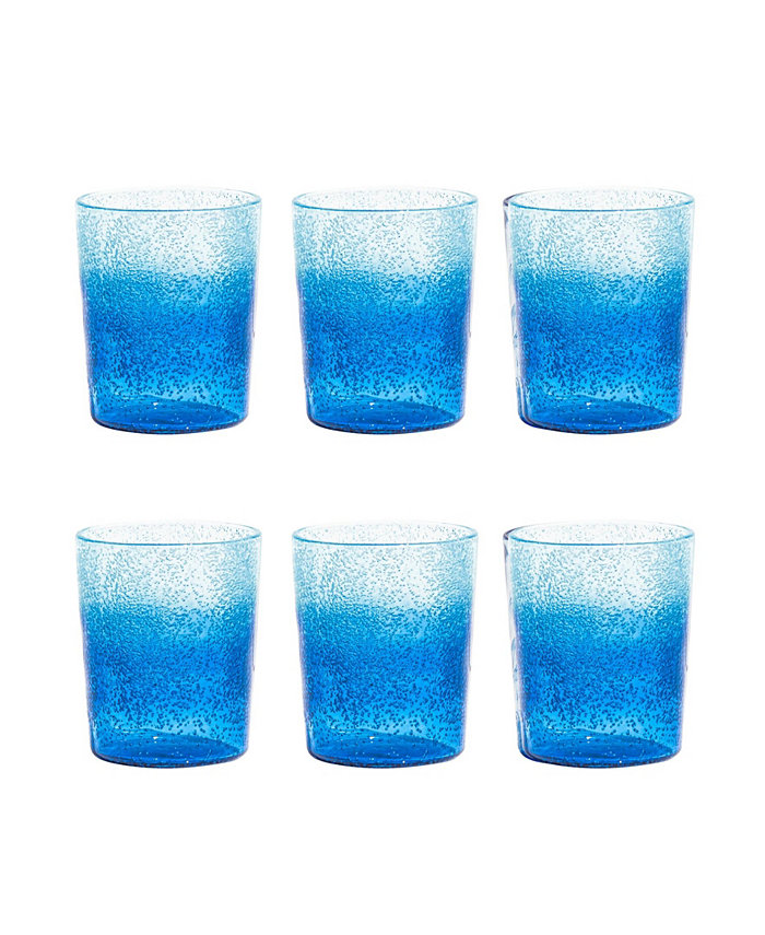 TarHong Oceanic Ombre 6-Piece Double Old Fashion Premium Acrylic Glass Set 12.4 oz