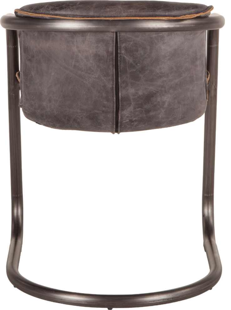 The Frisco Dining Chair  Leather  Set of 2   Industrial   Dining Chairs   by HedgeApple  Houzz