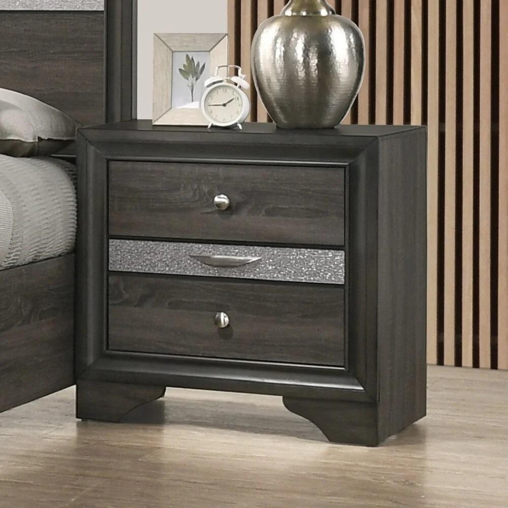 Modern Nightstand  Hidden Jewelry Drawer  Bedside Table for Bedroom