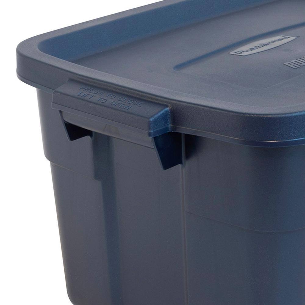 Rubbermaid Roughneck 14-gal. Storage Tote Box in Dark Indigo Metallic (6-Pack) RMRT140014