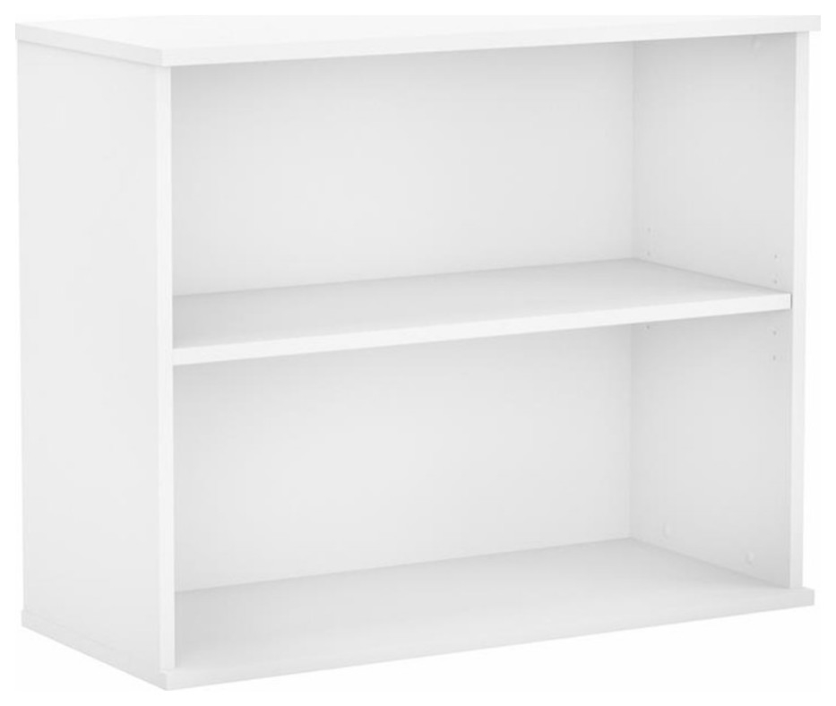 Bush Business Furniture Small 2 Shelf Bookcase in White   Engineered Wood   Bookcases   by Homesquare  Houzz