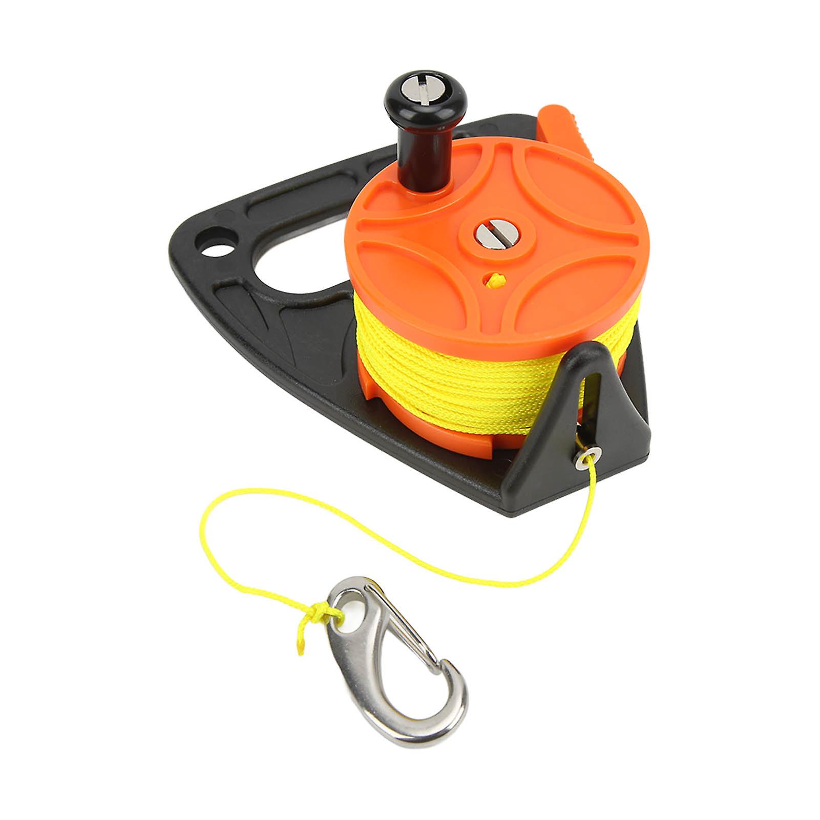 Diving Fishing Reel Scuba Diving Reel With Thumb Stopper Hook For Snorkeling Underwater Water Sports 46m Yellow Wireorange Reel