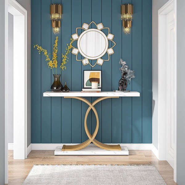 Entryway Hallway Console Table with Metal Frame