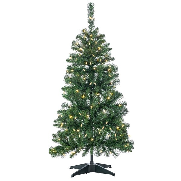 4 ft. Pre Lit Warm White LED Pop Up Fir Tree