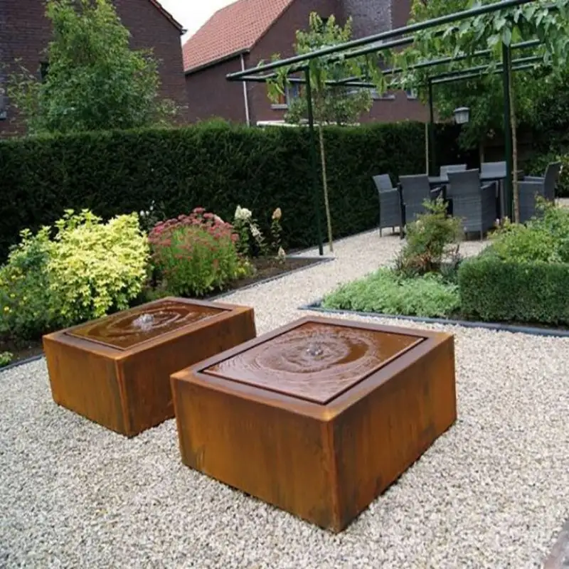 Garden shopping mall decorative water fountains Stainless  Corten Steel Artificial Fountain