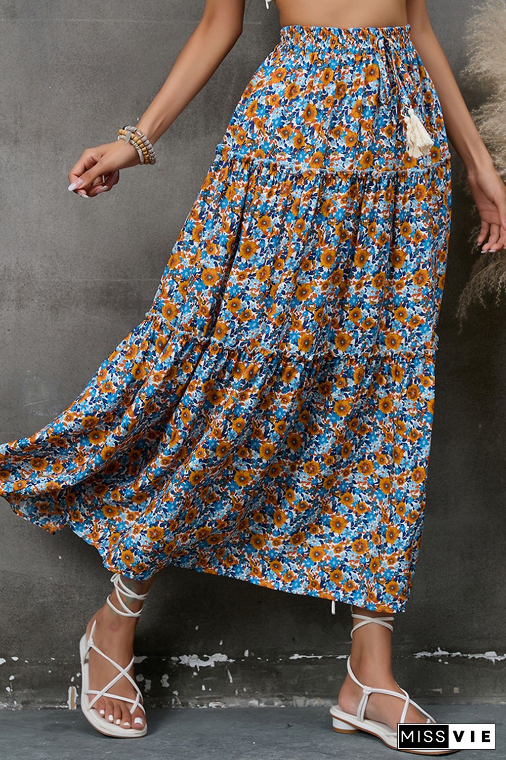 High Waist Tiered FLoral Skirt Dress