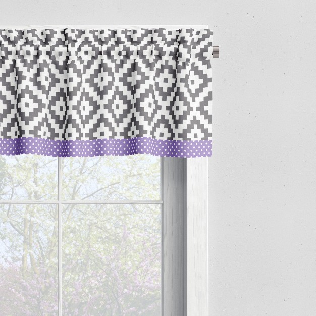 Bacati Love Grey lilac Window Valance