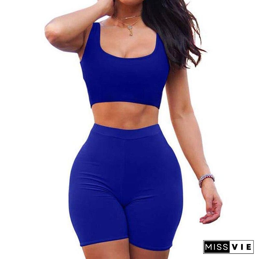 Summer Shorts Set Women Tracksuit Two Piece Set Sweat Suits Women Two Piece Outfits Short Set Tight Sweatsuit Female