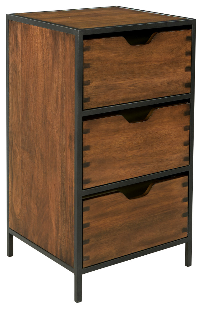 Clermont Walnut Storage Cabinet   Industrial   Console Tables   by Office Star Products  Houzz