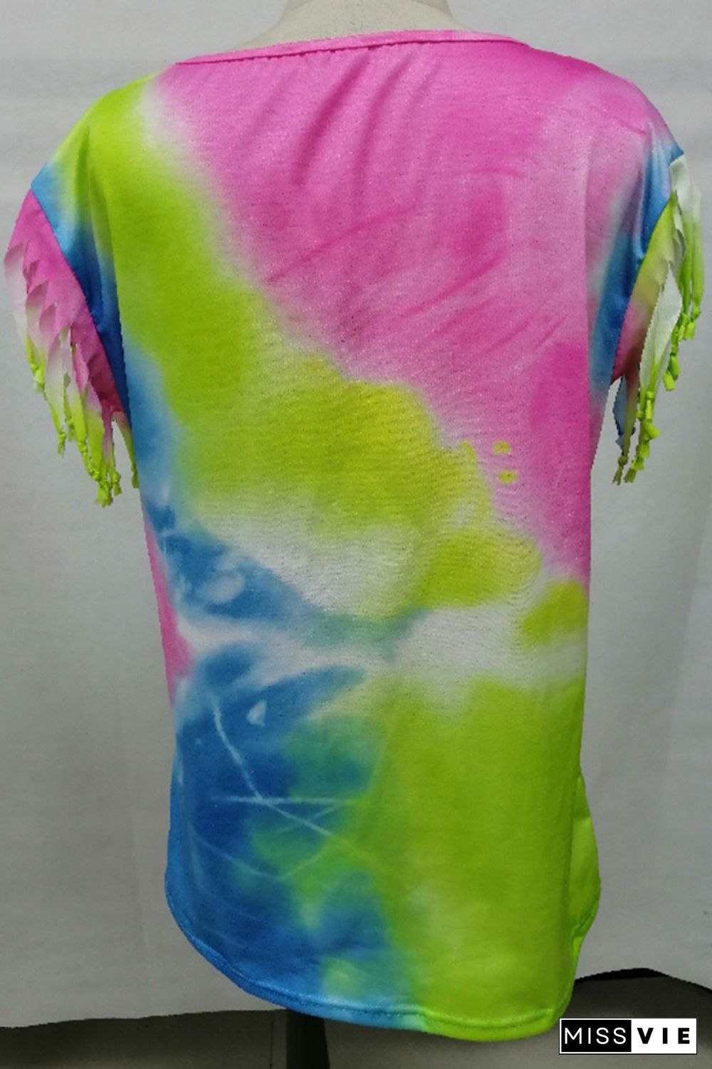 Tie-Dye Print Graphic Tees for Women Wholesale Short Sleeve T shirts Top