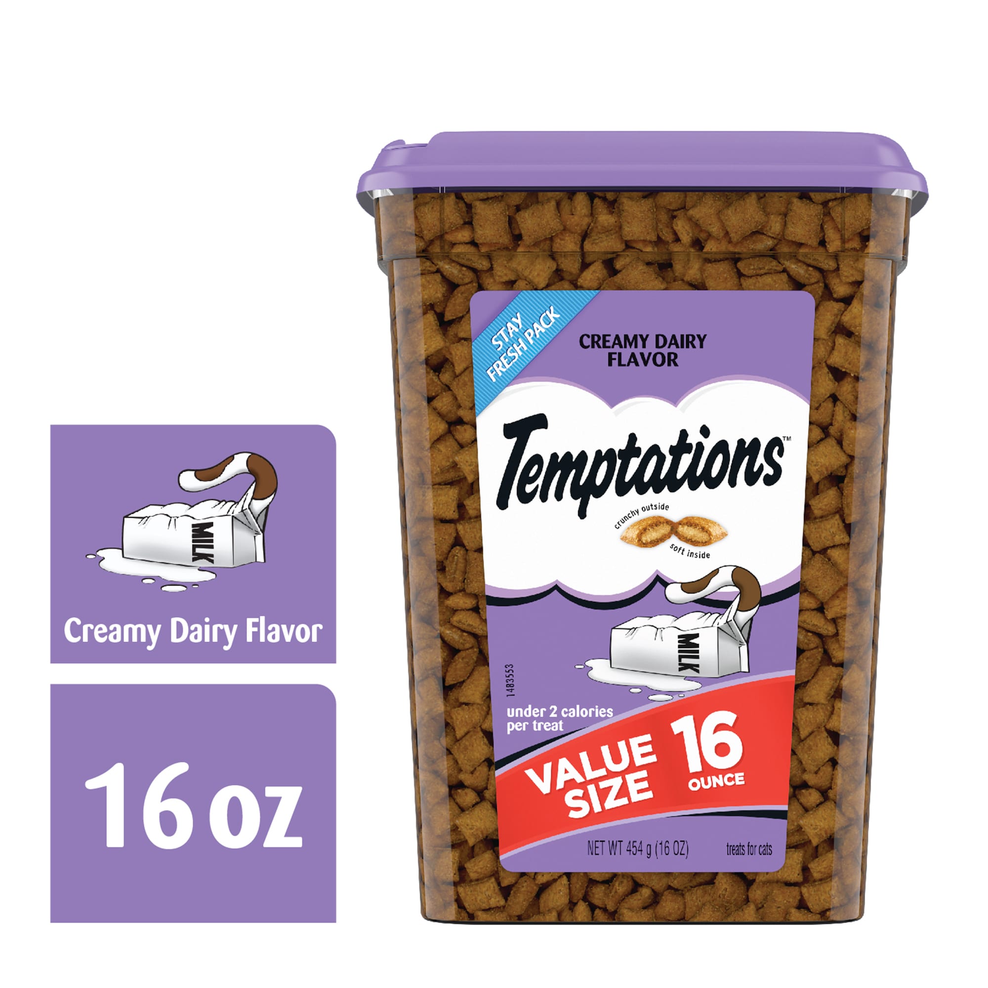 Temptations Classics Creamy Dairy Flavor Crunchy and Soft Cat Treats， 16 oz.