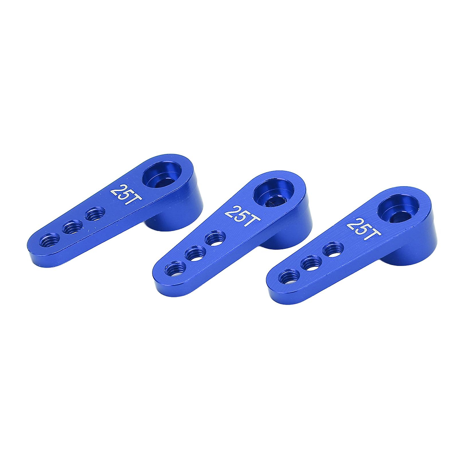 3pcs Rc Aluminum 25t Servo Horns Metal Steering Arm For 1/8 1/10 Rc Car Upgrade Partsblue