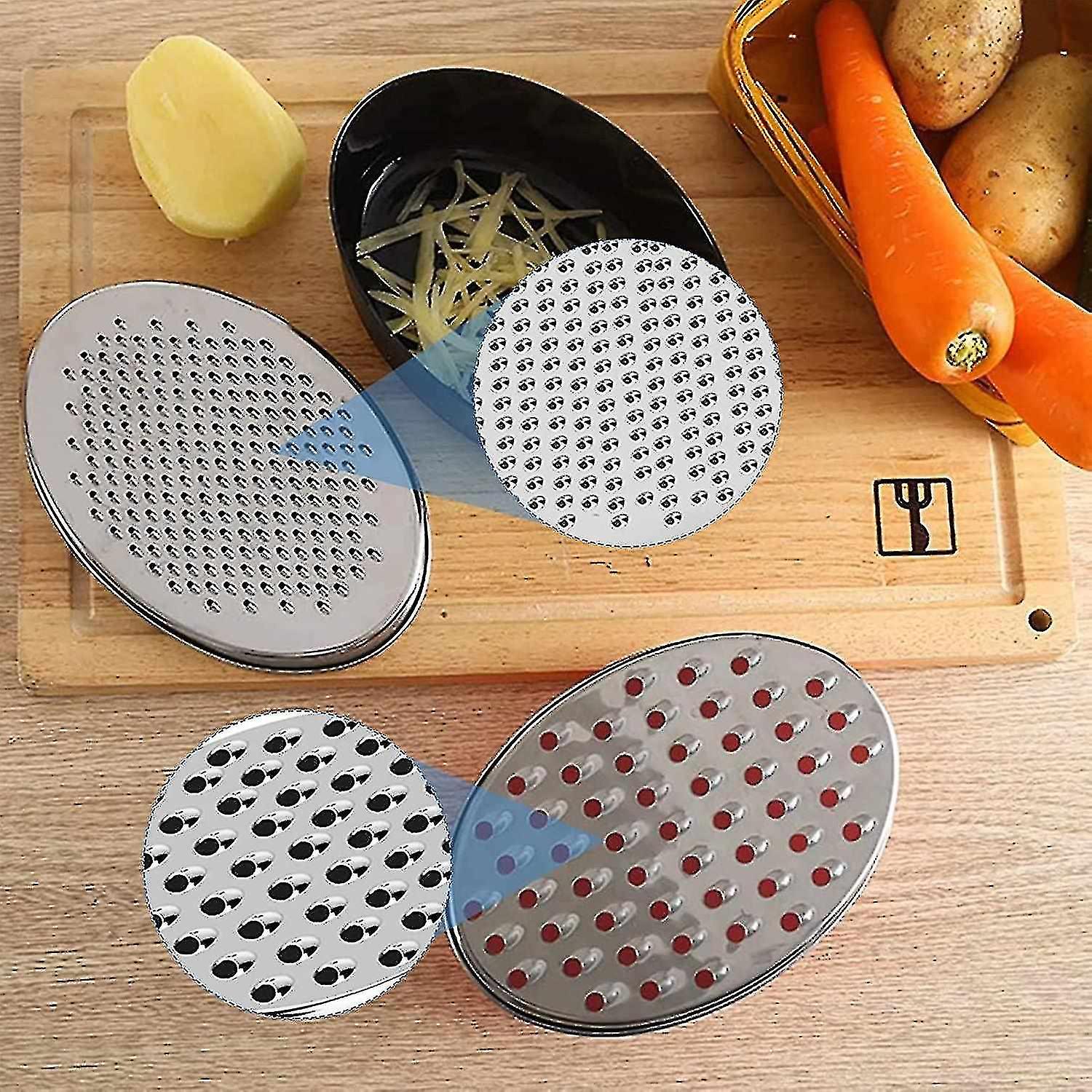 Cheese Disc With Container， Grater For The Kitchen With 2 Sizes， For Shredded Gift