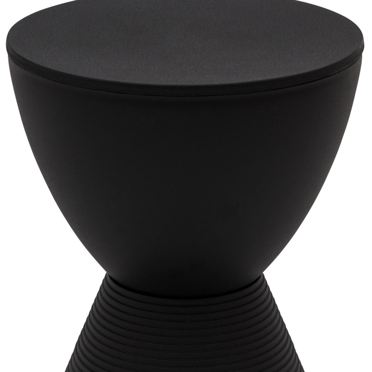 LeisureMod Boyd Modern Round Plastic Side Table Black