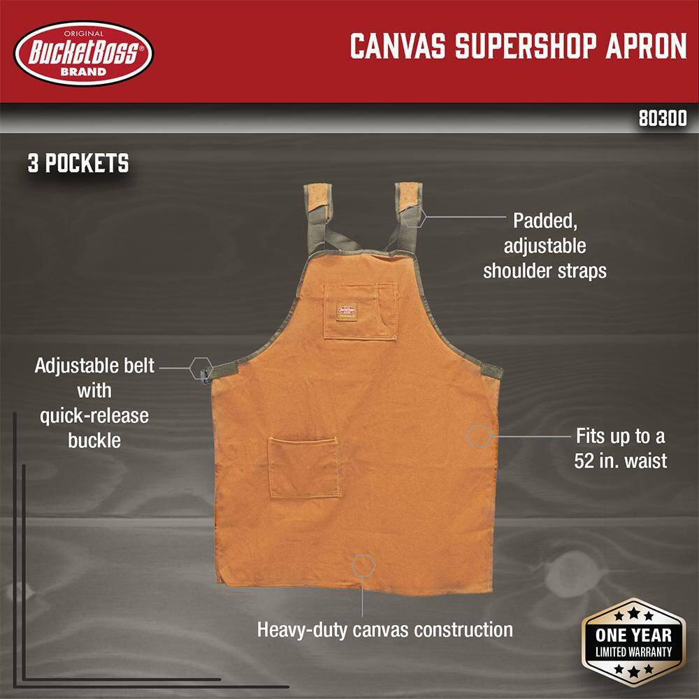 BUCKET BOSS 3-Pocket Duckwear Super Shop Tool Apron 80300