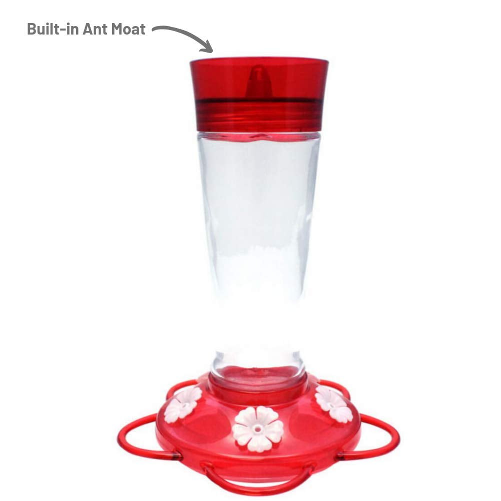 More Birds Ruby Glass Bottle Hummingbird Feeder， 10-Oz Nectar Capacity