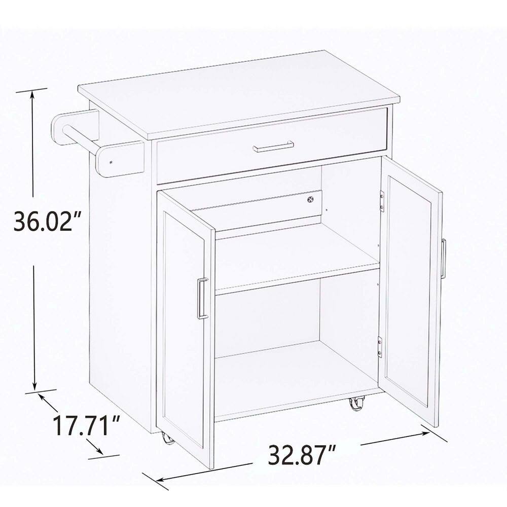 Whatseaso Kitchen island rolling trolley cart with towel rack SEP-110512920