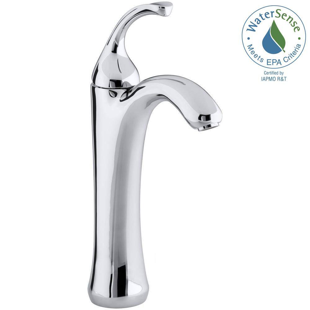 KOHLER Forte Single Hole Single Handle Mid-Arc Bathroom Faucet in Polished Chrome K-10217-4-CP