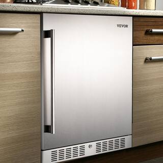 VEVOR 5.5 cu. ft. Outdoor Refrigerator Built-In Beverage Refrigerator with Freezer in Stainless Steel Door BX-QRSBXSNY150L01V1