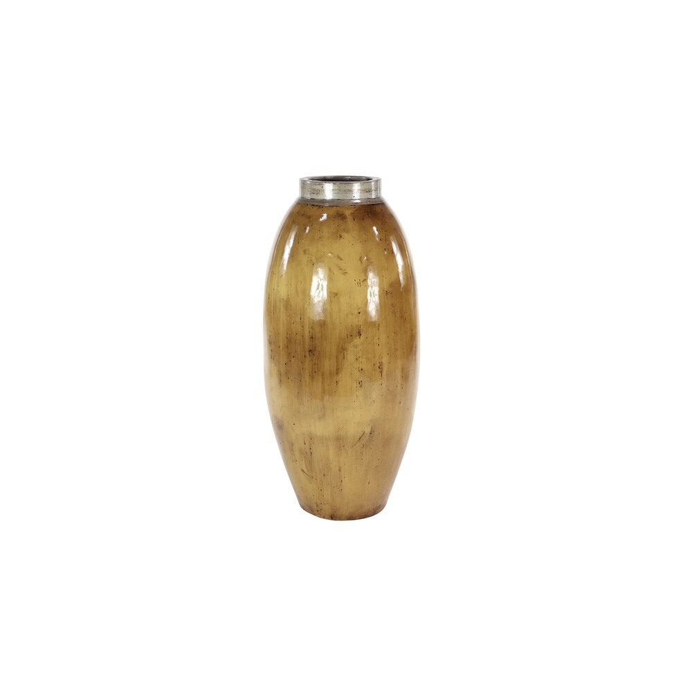 Brown Ceramic Handmade Distressed Vase