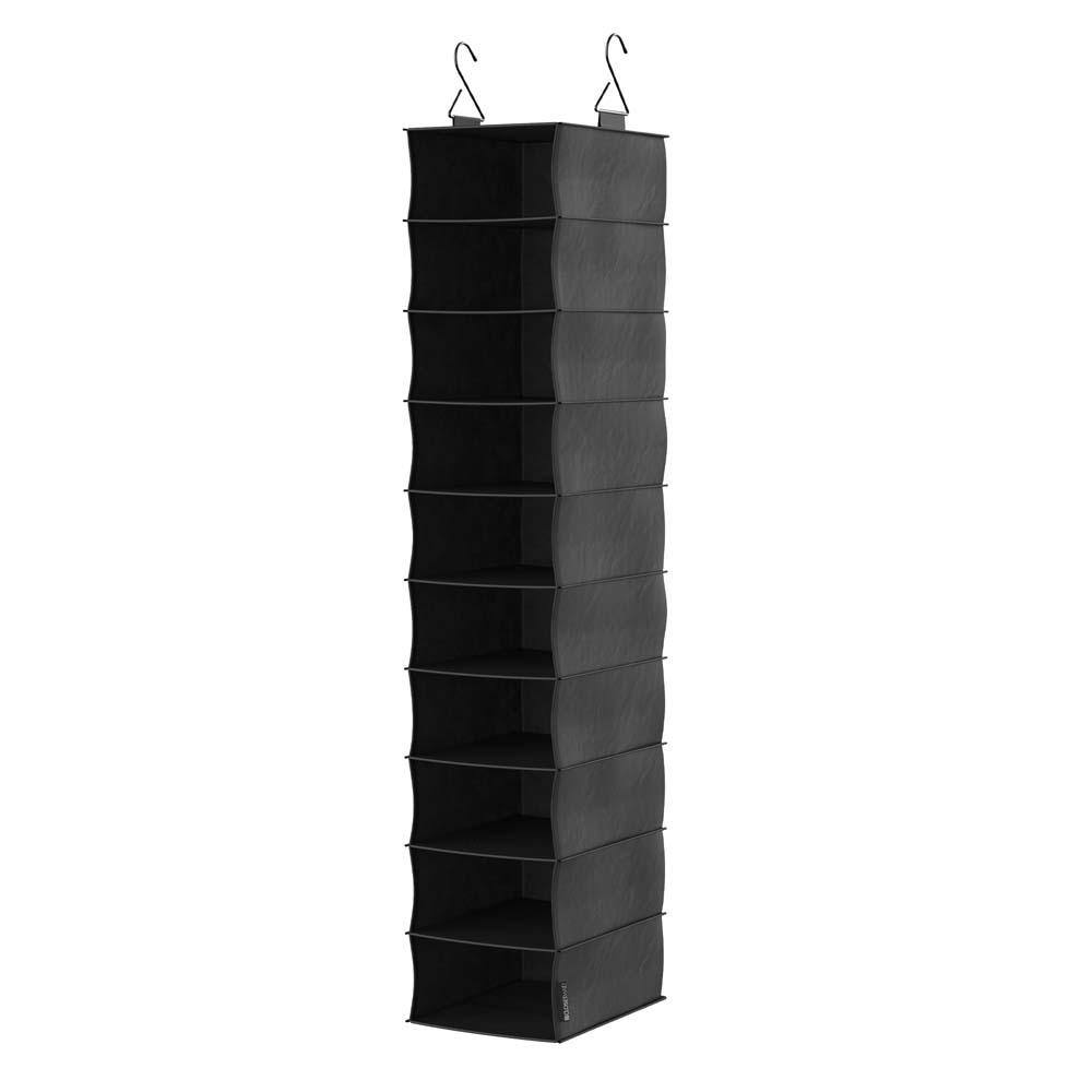 ClosetMaid 54.84 in. H 10-Pair Charcoal Black Fabric Hanging Shoe Organizer 2050200